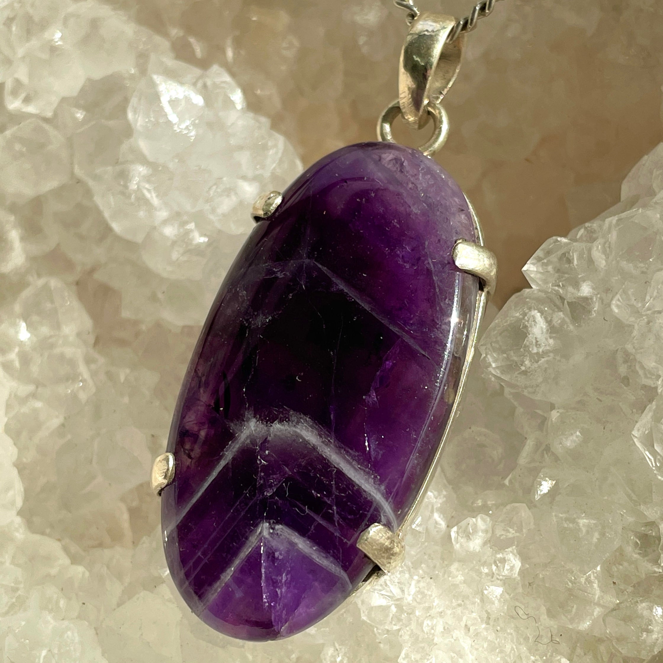 Amethyst Silver Pendant Large - SP102 Amethyst Silver Pendant Large - SP102